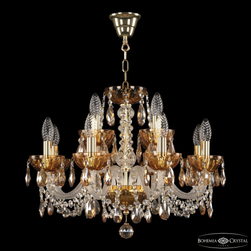 Люстра 5402/8+4/195 G Amber/M-1H K721 Bohemia Ivele Crystal (Богемия Ивеле Кристалл) фото 2 Люстра 5402/8+4/195 G Amber/M-1H K721 Bohemia Ivele Crystal (Богемия Ивеле Кристалл) фото 2