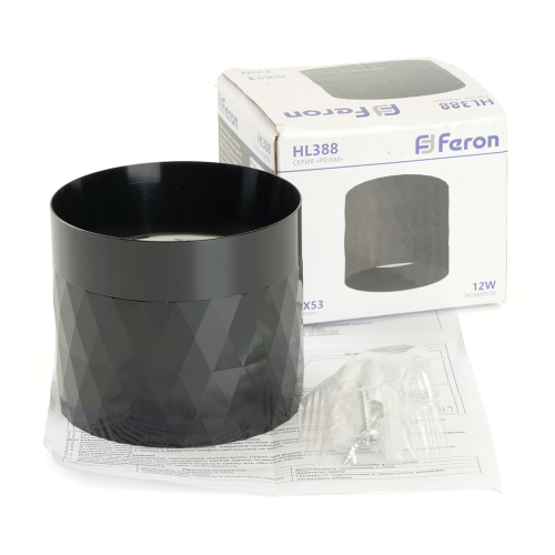 Светильник потолочный Feron HL388 Barrel PRISM GX53 12W 230V, черный фото 5