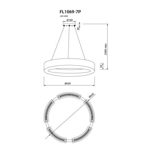 Люстра подвесная Bonum Lux FL1069-7P фото 3