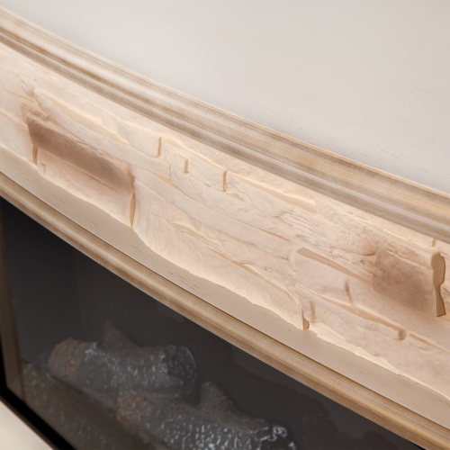 Каминокомплект FRANKFURT/ТУРИН Бежевый дуб с золотой патиной с очагом Электроочаг JOKER/ДЖОКЕР 45 фото 2