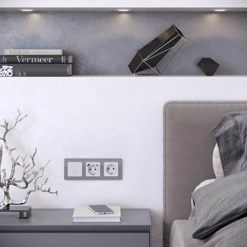 Рамка из акрила на 3 поста Acrylic графит W0032704 фото 4