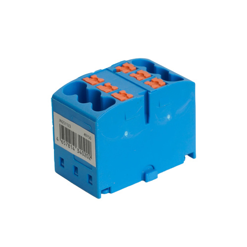 Зажим блочный (групп) для распред.тока нагрузки push-in на 6 точек, сеч 2,5 мм2, 450V, 24А, синий LD580 PTFIX 06/25 фото 5
