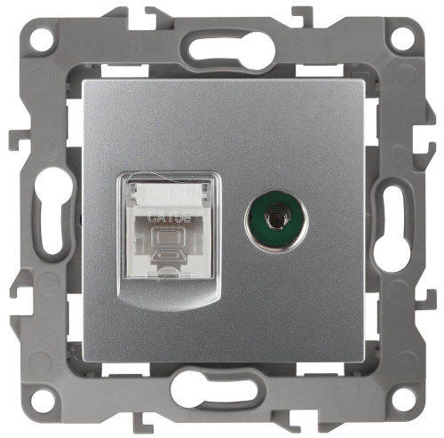 Розетка комбинированная RJ45+TV ЭРА 12 12-3110-03 Б0027443 Розетка комбинированная RJ45+TV ЭРА 12 12-3110-03 Б0027443