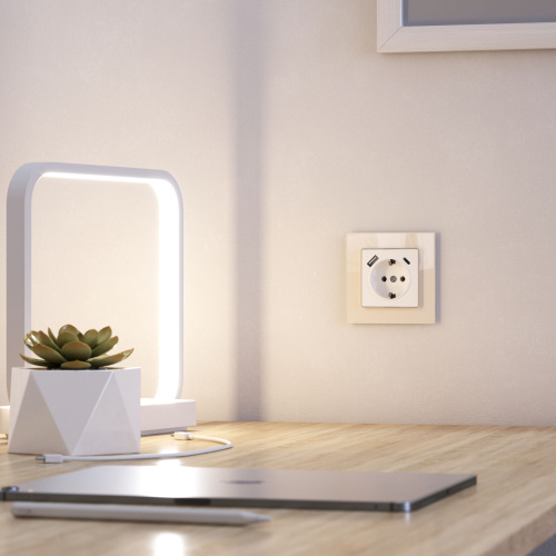 Рамка из стекла на 1 пост Favorit молочный W0011141 фото 2 Рамка из стекла на 1 пост Favorit молочный W0011141 фото 2