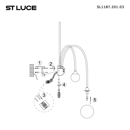 SL1187.201.03 Бра ST-Luce Золотистый/Белый G9 3*5W 4000K VIVE фото 2 SL1187.201.03 Бра ST-Luce Золотистый/Белый G9 3*5W 4000K VIVE фото 2