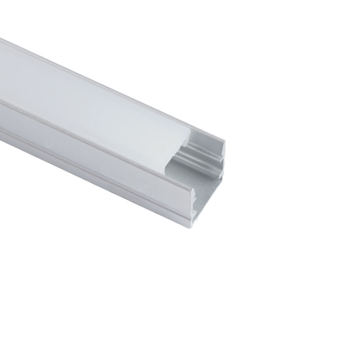 Профиль алюминиевый накладной, 10х10мм, серебро, CAB243 (в комплекте с матовым экраном, 2 заглушками, 4 крепежами) FERON фото 4