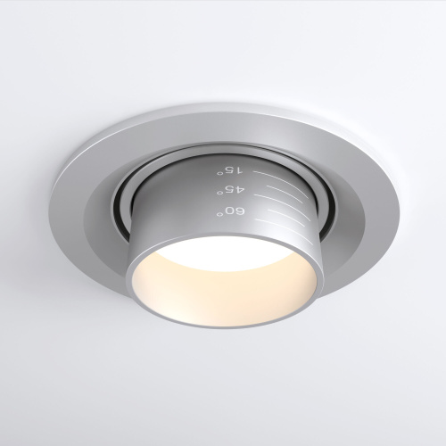 Встраиваемый светодиодный светильник с регулировкой угла освещения 9920 LED 15W 4200K серебро фото 6 Встраиваемый светодиодный светильник с регулировкой угла освещения 9920 LED 15W 4200K серебро фото 6