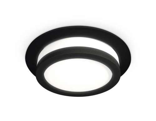 Комплект встраиваемого светильника Ambrella light XC8051017 SBK/FR черный песок/белый матовый GX53 (C8051, N8415)