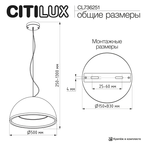 Citilux FLOOM CL736251 Светильник подвесной с пультом Чёрный+Золото фото 13