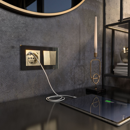 Рамка из стекла на 2 поста Favorit черный W0021108 фото 3 Рамка из стекла на 2 поста Favorit черный W0021108 фото 3