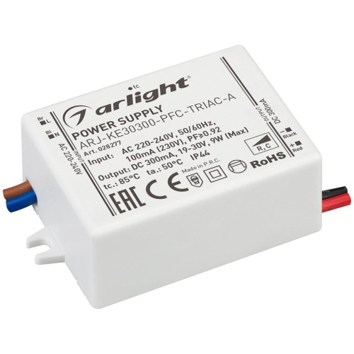 Драйвер Arlight ARJ-KE30300-PFC-Triac-A 19-30V 9W IP44 0,3A 028277 Драйвер Arlight ARJ-KE30300-PFC-Triac-A 19-30V 9W IP44 0,3A 028277