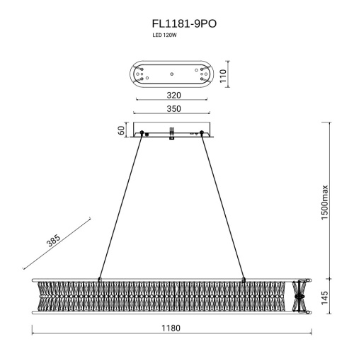 Люстра подвесная Sacrement Gold FL1181-9PO фото 3