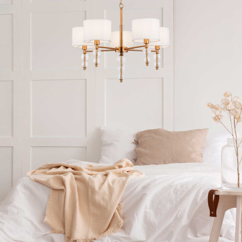 SLE105703-05 Светильник подвесной Хром/Светло-бежевый E14 5*40W RAMER фото 13