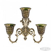 Бра бронзовые с хрусталём 7203B14/2+1/175 GB P2 U Amber-Green/H-1J