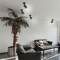 370417 OVER NT19 480 черный Накладной светильник IP20 GU10 50W 220V PIPE