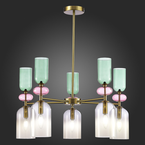 SL2000.202.05 Люстра потолочная ST-Luce Золотистый/Дымчатый E14 5*40W GEA фото 6