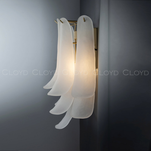 Бра Cloyd AZORES-A W2 / выс. 42 см - латунь светл. - белое матовое стекло (арт.20470) фото 2