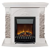 Каминокомплект ATHENA/АТЛАНТА GR Белый дуб с очагом Электроочаг FOBOS ЛАЙТ/ФОБОС ЛАЙТ