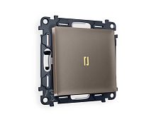 Комплект механизма 1-кл выключателя AMBRELLA VOLT с подсветкой 3200K ALFA Темная бронза матовый QUANT (AP6320, VM101, G11Y) MA632010