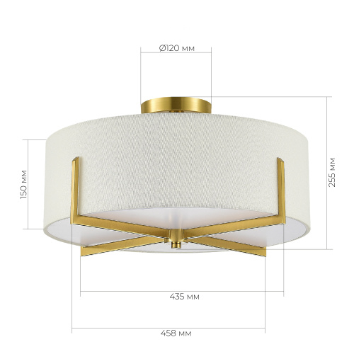 SLE3010-302-04 Светильник потолочный Латунь/Белый E27 4*60W LINTON фото 2 SLE3010-302-04 Светильник потолочный Латунь/Белый E27 4*60W LINTON фото 2