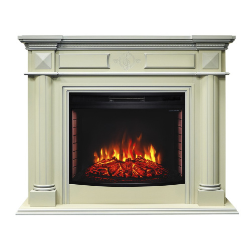 Каминокомплект WAGNER/ВАГНЕР Айс кашемир с серебряной патиной с очагом Электроочаг FIRESPACE/ФАЕРСПЕЙС 33