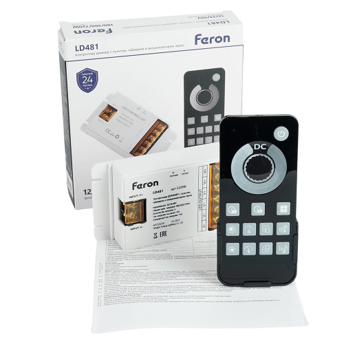 LD481 Контроллер ДИММЕР с пультом, таймером и визуализатором звука, 12-24-48V фото 9