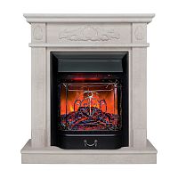 Электрокамин RealFlame Adelaida WT белый камень с очагом Majestic Lux Black RC