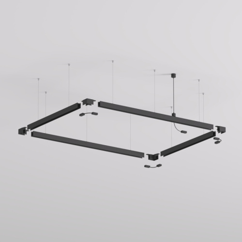 TR2124-BK Подвод питания для подвесного монтажа трека SMART BASE, АС 220-240V, IP20, 5м, черный, алюминий фото 2