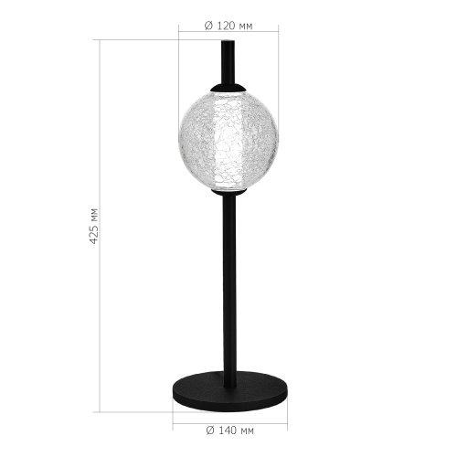 SL6120.404.01 Прикроватная лампа ST-Luce Черный/Прозрачное кракелированное стекло LED 1*8,5W 3000K PEEK фото 2