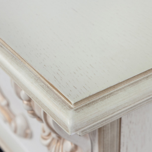 Электрокамин RealFlame Anita Corner WT дуб белый с золотой патиной с очагом Majestic Lux Brass фото 3