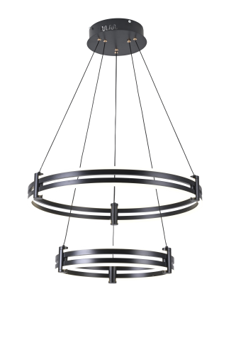 Люстра подвесная каскадная черная LED 125Вт D60+40см Zortes DUBLE-R ZRS.30514.09 фото 7