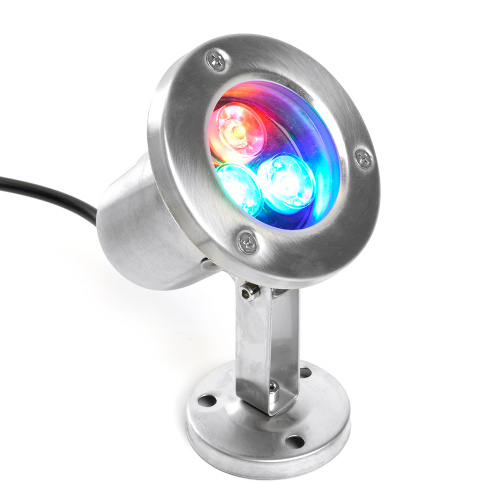 Светодиодный прожектор подводный Feron LL-822, 3W, AC24V, низковольтный, RGB, металлик, 80*80*130mm, IP68 фото 2