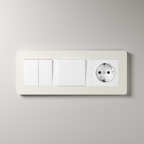 Рамка из поликарбоната на 3 поста Split айвори/белый, soft-touch W0033066 фото 7 Рамка из поликарбоната на 3 поста Split айвори/белый, soft-touch W0033066 фото 7