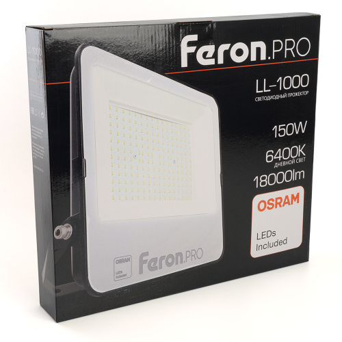 Светодиодный прожектор Feron.PRO LL-1000 IP65 150W 6400K черный фото 10