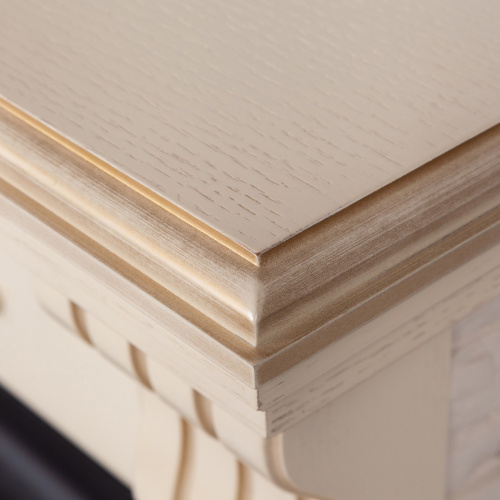 Каминокомплект ATHENA/АТЛАНТА Бежевый дуб с золотой патиной с очагом Электроочаг MAJESTIC LUX RC/МАДЖЕСТИК С ПУЛЬТОМ фото 8