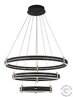 Подвесная каскадная люстра черная LED 228Вт D40+60+80см Zortes DUBLE-R ZRS.30515.228