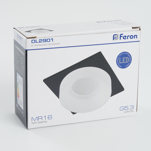Светильник встраиваемый Feron DL2901 потолочный MR16 G5.3 черный фото 2