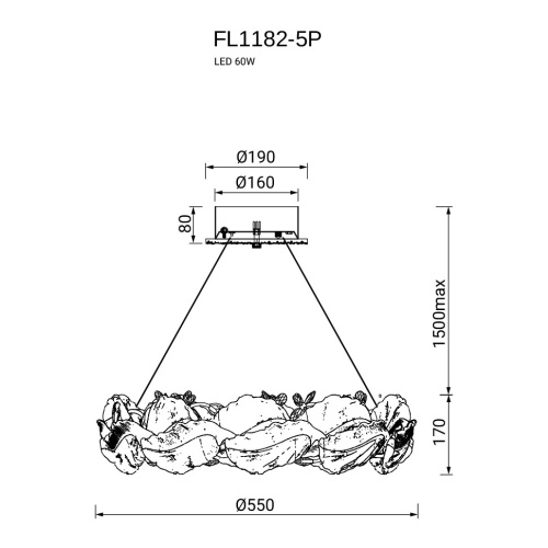 Люстра подвесная Felicity Gold FL1182-5P фото 3