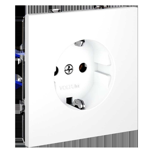 Розетка встраиваемая Voltum S70 с заземлением 16А, (белый матовый) VLS040102 фото 4 Розетка встраиваемая Voltum S70 с заземлением 16А, (белый матовый) VLS040102 фото 4