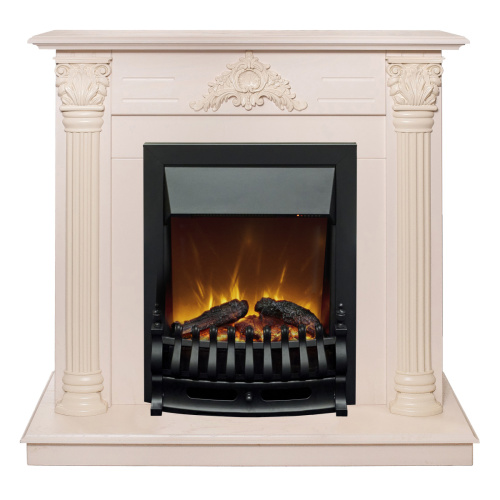 Каминокомплект STEFANIA/ВИОЛА Слоновая кость с очагом Электроочаг FOBOS ЛАЙТ/ФОБОС ЛАЙТ