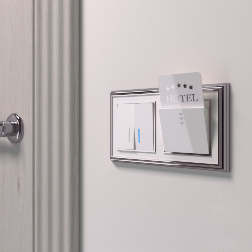 Выключатель двухклавишный с подсветкой (белый) W1120101 фото 9