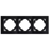 Рамка 3-местная, металл, STEKKER MFR00-7003-05, серия Катрин, черный