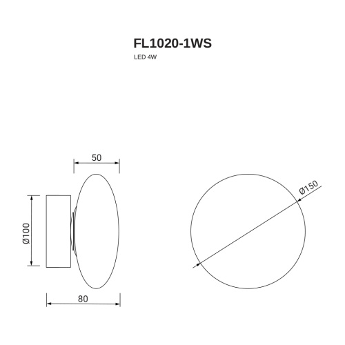 Бра luminosa FL1020-1WS фото 6