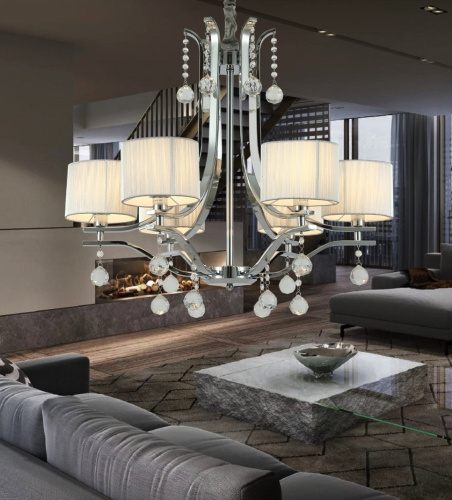 Хрустальная подвесная люстра Lumina Deco Fontenea LDP 8443-6 CHR фото 4 Хрустальная подвесная люстра Lumina Deco Fontenea LDP 8443-6 CHR фото 4