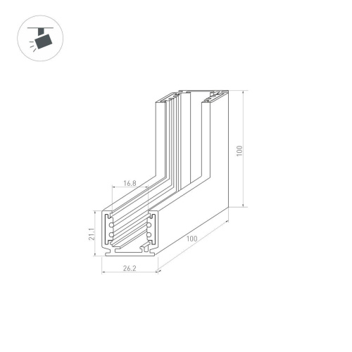 Коннектор L-образный внутренний Arlight Mag-Orient-Con-2620-L90-INT 037325 фото 2 Коннектор L-образный внутренний Arlight Mag-Orient-Con-2620-L90-INT 037325 фото 2