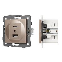 Механизм USB розетки SCT-MUAC-PL-GD-V (5V, 3A, QC4) Arlight 049841