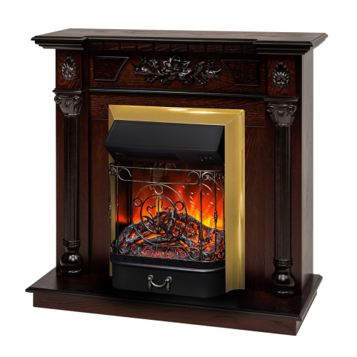 Электрокамин RealFlame Dacota AO античный дуб с очагом Majestic Lux Brass фото 2 Электрокамин RealFlame Dacota AO античный дуб с очагом Majestic Lux Brass фото 2