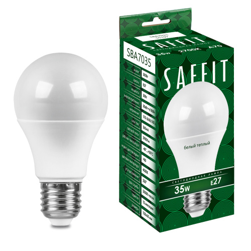 Лампа светодиодная SAFFIT SBA7035 Шар E27 35W 230V 2700K Лампа светодиодная SAFFIT SBA7035 Шар E27 35W 230V 2700K