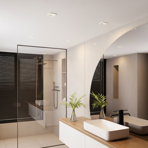 Светильник встраиваемый с антибликовой решеткой Tetro 10W 3000K белый IP44 15276/LED фото 4