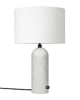 Настольная лампа "Эдвин" из белого мрамора с белым абажуром